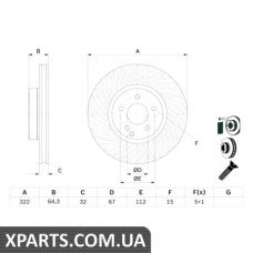 Гальмівний диск BOSCH 0986479652