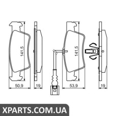 Гальмівні дискові колодки, к-кт. BOSCH 0986494219