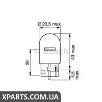 Автомобільна лампа W21W 12V BOSCH 1987302251