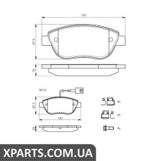 Гальмівні дискові колодки, к-кт. BOSCH 0986424596