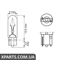 Автомобільна лампа W1.2W 12V WV BOSCH 1987302208