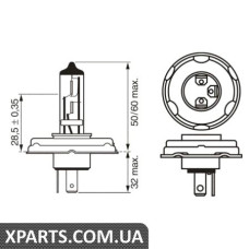 Автомобільна лампа R2 halogen12V WV BOSCH 1987302021