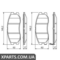 Гальмівні дискові колодки, к-кт. BOSCH 0986494250