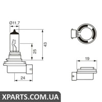Автомобільна лампа H11 standart 12V WV BOSCH 1987302084
