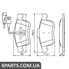 Гальмівні дискові колодки, к-кт. BOSCH 0986494453