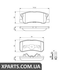 Гальмівні дискові колодки, к-кт. BOSCH 0986424717