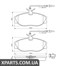 Гальмівні дискові колодки, к-кт. BOSCH 0986424223