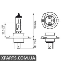 Автомобільна лампа H4 Plus 30 12V WV BOSCH 1987302042