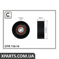 Натяжник поліклінового ременя 70x8x28 пластик Skoda CAFFARO 11814