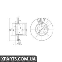 Диск гальмівний AUDI/SKODA/VW 100/A4/A6/Superb/Passat F D288mm 91-08 Delphi BG2745