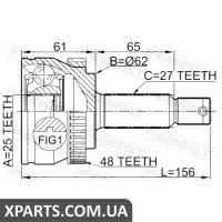 ШРУС ЗОВНІШНИЙ 25X62X27 HYUNDAI TUCSON 2004-2010 FEBEST 1210TUCA48 ШРУС ЗОВНІШНИЙ 25X62X27 HYUNDAI TUCSON 2004-2010 FEBEST 1210TUCA48