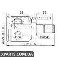 ШРУС ВНУТРІШНІЙ ЛІВИЙ 24X41X27 KIA SPORTAGE 2004-2010 FEBEST 2211NS20LH