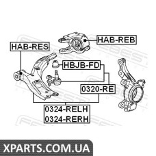 САЙЛЕНБЛОК ПЕРЕДНІЙ ПЕРЕДНЬОГО важеля HONDA CR-V RE3/RE4 2007-2012 FEBEST HABRES