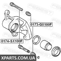 ВТУЛКА НАПРЯМНА СУППОРТА ГАЛЬМОВОГО ПЕРЕДНЬОГО TOYOTA LAND CRUISER 100 HDJ101/UZJ100 1998-2007 FEBEST 0174GX100F