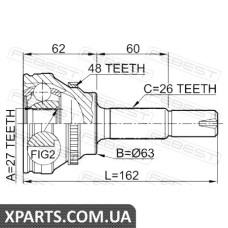 ШРУС НАРУЖНЫЙ 27X63,3X26 TOYOTA CAMRY ACV3#/MCV3# 2001-2006 FEBEST 0110072A48