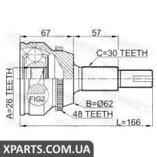 ШРУС ЗОВНІШНИЙ 26X62X30 TOYOTA CAMRY ACV40/GSV40 2006-2011 FEBEST 0110GSV40A48