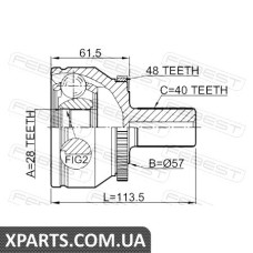 ШРУС ЗОВНІШНИЙ 28X57X40 VOLVO XC90 2003- FEBEST 2710XC90A48