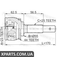 ШРУС ЗОВНІШНИЙ 23X55X25 NISSAN ALMERA N16 (UKP) 2000-2006 FEBEST 0210QG18DEA44