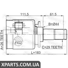 ШРУС ВНУТРІШНІЙ ЛІВИЙ 26X44X29 LAND ROVER DISCOVERY III 2005-2009 FEBEST 2911DIVFLH