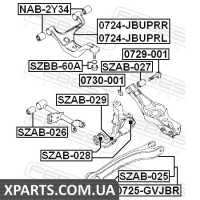 САЙЛЕНБЛОК ЗАДНЬОГО ПОперечного важеля SUZUKI GRAND VITARA/ESCUDO JB416/JB420/JB627 2006- FEBEST SZAB026