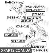 САЙЛЕНБЛОК ЗАДНЬОГО ПОперечного важеля SUZUKI GRAND VITARA/ESCUDO JB416/JB420/JB627 2006- FEBEST SZAB026