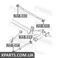 САЙЛЕНБЛОК ПЕРЕДНИЙ ЗАДНЕГО ПРОДОЛЬНОГО РЫЧАГА NISSAN MICRA MARCH K11 1992-2002 FEBEST NAB034