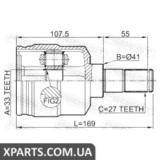 ШРУС ВНУТРІШНІЙ ЛІВИЙ 33X41X27 HYUNDAI TUCSON 2004-2010 FEBEST 1211TUC27LH