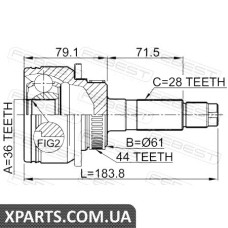 ШРУС ЗОВНІШНИЙ 36X61X28 MAZDA BT-50 2006-2011 FEBEST 0510BT50A44