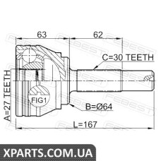 ШРУС ЗОВНІШНИЙ 27X64X30 VOLKSWAGEN TOUAREG 2003-2010 FEBEST 2310TOUR