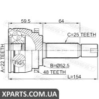 ШРУС ЗОВНІШНИЙ 22X52.5X25 FEBEST 1210SOLA48