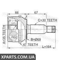 ШРУС ЗОВНІШНИЙ 35X69X30 MITSUBISHI PAJERO/MONTERO SPORT CHALLENGER KH# 2008- FEBEST 0410KB4A47