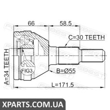 ШРУС НАРУЖНЫЙ 34X55X30 CHEVROLET CAPTIVA (C100) 2007- FEBEST 1010CAP