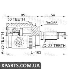 ШРУС ЗОВНІШНИЙ ЗАДНІЙ 25X55X23 HONDA ACCORD CF3/CF4/CF5/CL1/CL3 1998-2002 FEBEST 0310RD1RA50