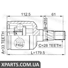 ШРУС ВНУТРЕННИЙ ЛЕВЫЙ 33X35X28 MAZDA 6 GG 2002-2008 FEBEST 0511M6ATLH