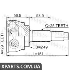 ШРУС ЗОВНІШНИЙ 29X49X25 NISSAN TIIDA C11 2005- FEBEST 0210084