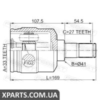 ШРУС ВНУТРІШНІЙ ЛІВИЙ 33X41X27 FEBEST 1211TUC4WDLH
