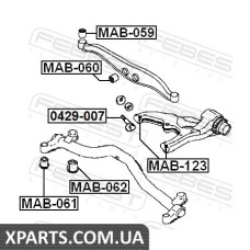 САЙЛЕНБЛОК ЗАДНЕГО ПОПЕРЕЧНОГО РЫЧАГА MITSUBISHI PAJERO/MONTERO SPORT CHALLENGER K94W/K99W 1996-2006 FEBEST MAB060