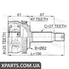 ШРУС ЗОВНІШНИЙ 25X62X27 HYUNDAI SONATA NF 2005-2010 FEBEST 1210NFA47