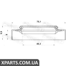 САЛЬНИК СТУПИЧНИЙ ЗАДНІЙ (50X75X9X9.9) FEBEST 95GDS50750910X