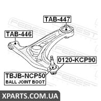 САЙЛЕНБЛОК ЗАДНІЙ ПЕРЕДНЬОГО РИЧАГУ TOYOTA YARIS KSP90/NLP90/NSP90/SCP90/NCP90/ZSP90 2005- FEBEST TAB447