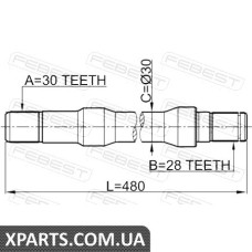 ПІВОСЬ ПРАВА 30X480X28 FEBEST 2212SOR