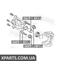 ПИЛЬНИК ВТУЛКИ НАПРЯМКУ СУППОРТУ ГАЛЬМОВОГО ПЕРЕДНЬОГО TOYOTA CAMRY ACV3#/MCV3# 2001-2006 FEBEST 0173GRX120F