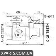 ШРУС ВНУТРІШНІЙ ПРАВИЙ 22X43X28 MAZDA XEDOS-6 CA 1992-1998 FEBEST 0511323FRH
