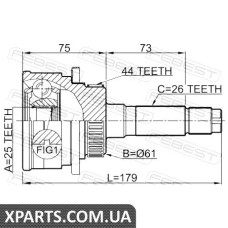 ШРУС ЗОВНІШНИЙ 25X61X26 MAZDA BT-50 2006-2011 FEBEST 0510B25A44