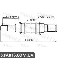 ПІВОСЬ ПРАВА 24X369X28 FEBEST 0512BL16MT