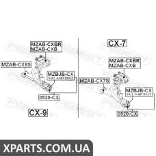 САЙЛЕНБЛОК ЗАДНІЙ ПЕРЕДНЬОГО ЛІВОГО важеля MAZDA CX-7 ER 2006-2012 FEBEST MZABCXB