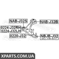 ОПОРА КУЛЬОВА ПЕРЕДНЬОГО НИЖНЬОГО РИЧАГУ NISSAN MURANO Z51 2007- FEBEST 0220J32