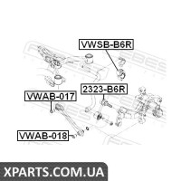 САЙЛЕНБЛОК ЗАДНЬОЇ ПОПЕРЕЧНОЇ ТЯГИ (SKODA OCTAVIA II 2004-) FEBEST FEBEST VWAB018