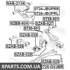 САЙЛЕНБЛОК ЗАДНЬОЇ ЦАПФИ SUZUKI GRAND VITARA/ESCUDO JB416/JB420/JB627 2006- FEBEST SZAB029