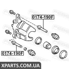 ВТУЛКА НАПРЯМНА СУППОРТА ГАЛЬМОВОГО ПЕРЕДНЬОГО TOYOTA CARINA E AT19#/ST191/CT190 1992-1997 FEBEST 0174190F